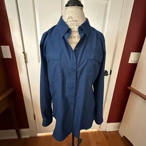 Reel Legends Women's Blue Button Down Shirt